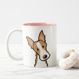 Ibizan Hound KiniArtツートーンコーヒーマグ ツートーンマグカップ