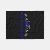 Ibm認識度ブルーリボン愛ハートビートサポートQ フリースブランケット (正面(横))