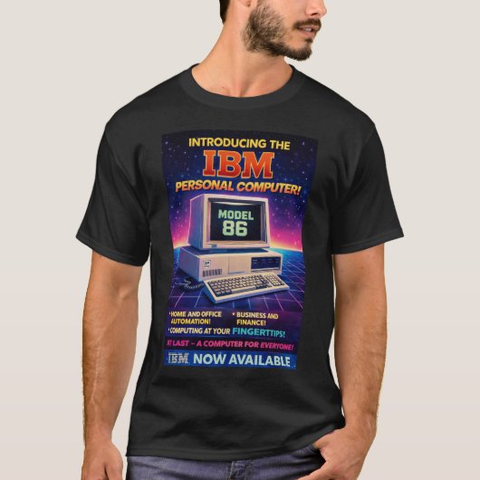 「IBM Model 86」レトロテック Tシャツ (正面)