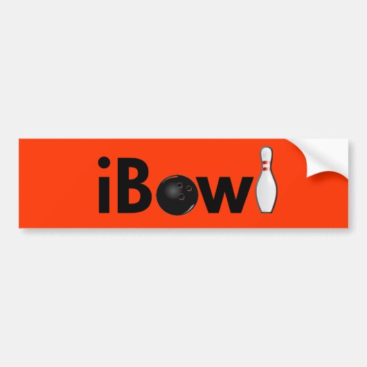 iBowl (球ピン) バンパーステッカー (正面)