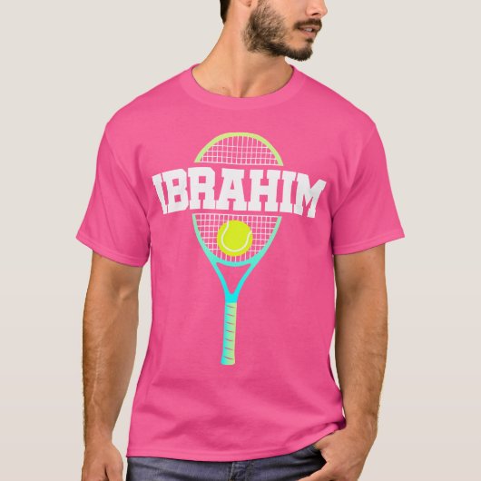 Ibrahim名テニス選手ボーイズボールとラケットSp Tシャツ (正面)