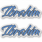 Ibrahim Name blue Aufkleber Sticker Stickerset シール (正面)