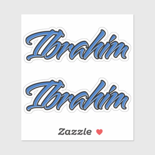 Ibrahim Name blue Aufkleber Sticker Stickerset シール (シート)