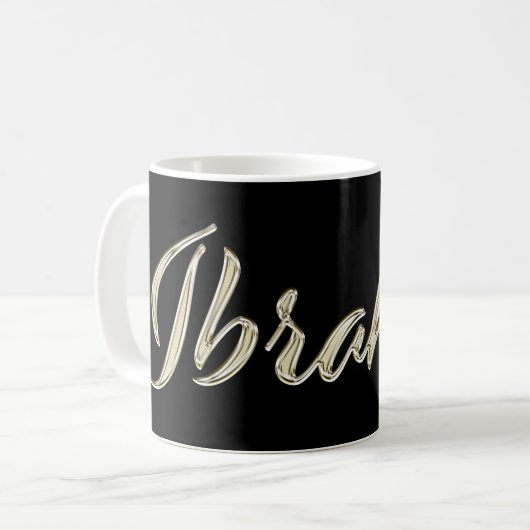 Ibrahim Name whitegold Tasse Teetasse Kaffeetasse コーヒーマグカップ (正面左)