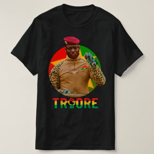 Ibrahim Traoré Pan-African T-Shirt – Burkina Faso  Tシャツ (デザイン正面)