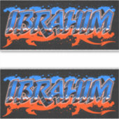 Ibrahim Vorname Name Graffiti Aufkleber Sticker シール (正面)