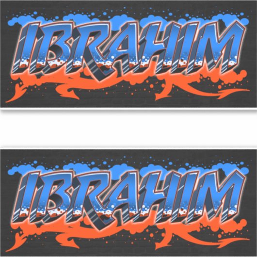 Ibrahim Vorname Name Graffiti Aufkleber Sticker シール (正面)