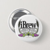 iBrewのビールおよびワイン 缶バッジ (正面&裏面)