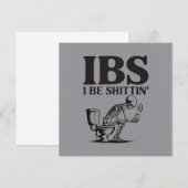 IBS: 大便失禁 幽默スケルトン バスルーム 招待状 (正面/裏面)