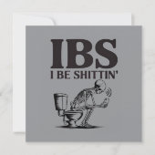 IBS: 大便失禁 幽默スケルトン バスルーム 招待状 (正面)
