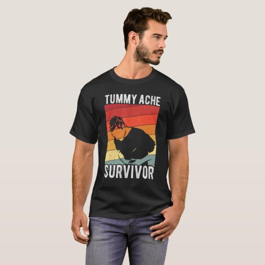 IBS Tummy Ache Surviver Stomache Rainbow Men W Tシャツ (正面フル)