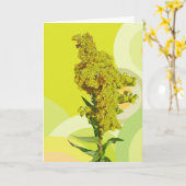 IBSPビーチSolidago (Goldenrod)ノートカード カード (黄色い花)