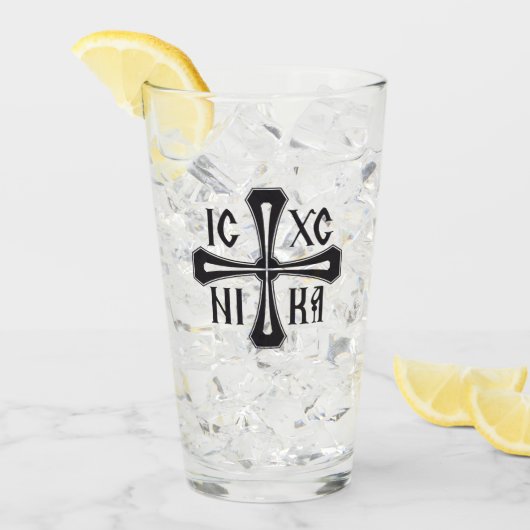 IC XC NIKA 十字架 タンブラーグラス (アイス正面)