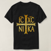 IC XC NIKA Christogram Cross Orthodox Christian Ta Tシャツ (デザイン正面)