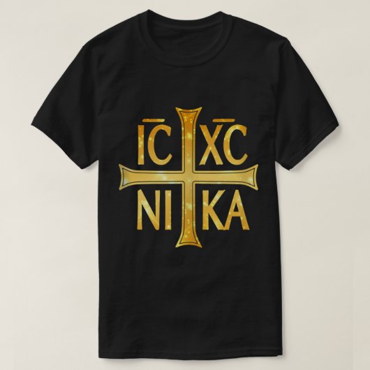 IC XC NIKA Christogram Cross Orthodox Christian Ta Tシャツ (デザイン正面)