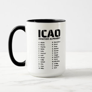 ICAO航空アルファベットチャート マグカップ