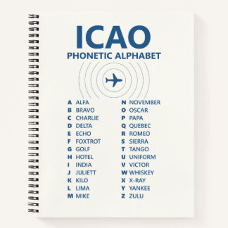 ICAO Spelling Alphabet – Pilot Lined Notebook ノートブック