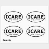 ICARE犬の救助 楕円形シール (シート)