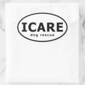 ICARE犬の救助 楕円形シール (バッグ)