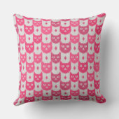 Icat ikat pink pattern クッション (裏面)