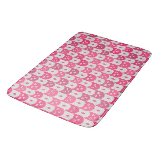 Icat ikat pink pattern バスマット (アングル)