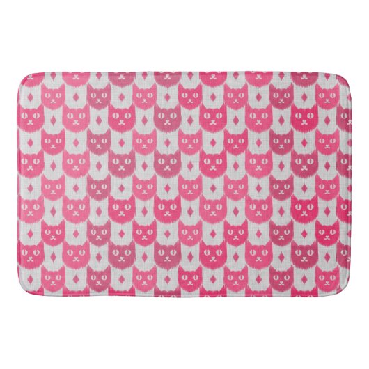 Icat ikat pink pattern バスマット (正面)