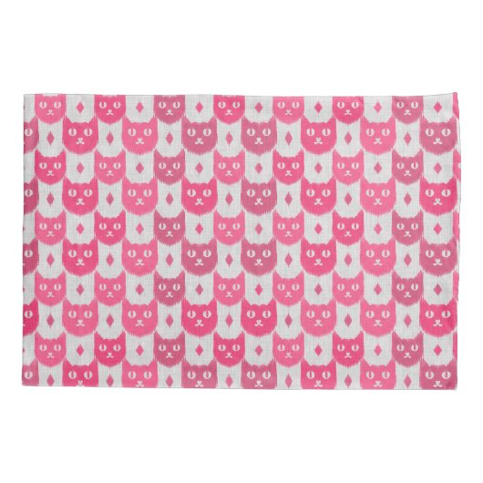 Icat ikat pink pattern 枕カバー (裏面)