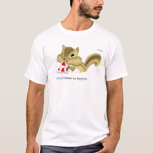 ICD-10: リスがかむW53.21 Tシャツ (正面)