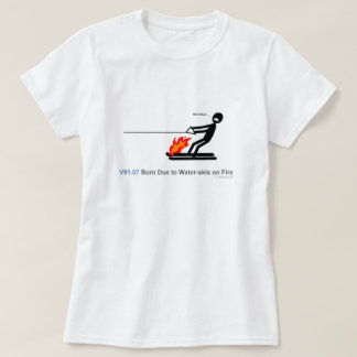 ICD-10: 火の水スキーによるV91.07焼跡 Tシャツ