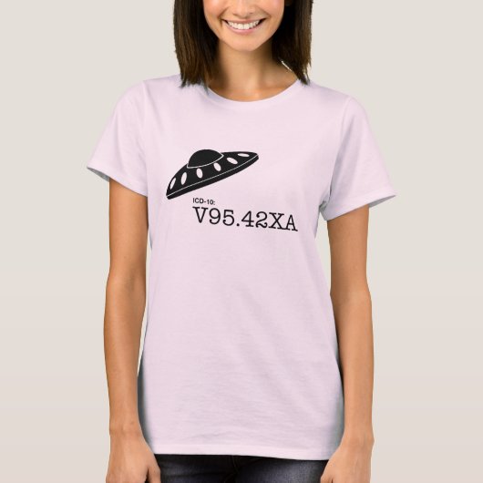 ICD-10: V9542XA -宇宙船の衝突 Tシャツ (正面)