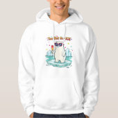 ICEには暑すぎる ポーラーベア政治活動家のパロディTシャツ パーカ (正面)