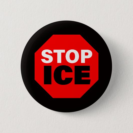 ICEをやめろ 缶バッジ (正面)