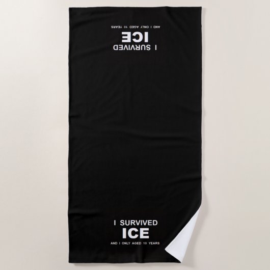 ICEを生き延びた ビーチタオル (正面)