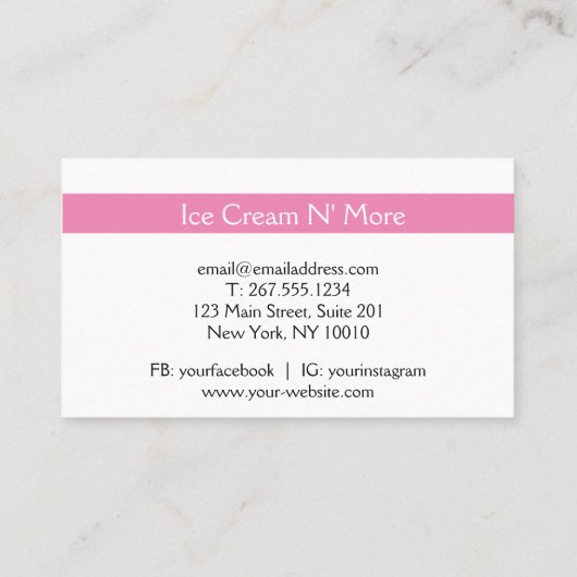 ICeクリームパーラー 名刺 (裏面)