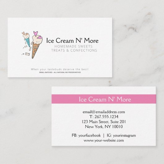 ICeクリームパーラー 名刺 (正面/裏面)