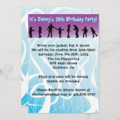 ICEスケートで滑る誕生日パーティーの招待 招待状 (正面/裏面)