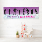 ICEスケートで滑る誕生日パーティーへの招待 横断幕 (インサイチュ)