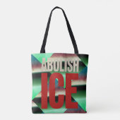 ICE廃止ミニマリスト抗議タイポグラフィデザイン トートバッグ (裏面)