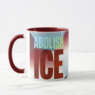 ICE廃止ミニマリスト抗議タイポグラフィデザイン マグカップ