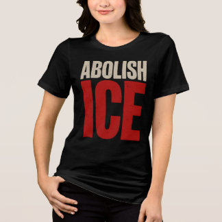 ICE廃止ミニマリスト抗議タイポグラフィーデザイン トライブレンドTシャツ