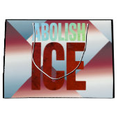 ICE廃止ミニマリスト抗議タイポグラフィーデザイン ラージペーパーバッグ (正面)