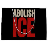 ICE廃止ミニマリスト抗議タイポグラフィーデザイン ラージペーパーバッグ (裏面)