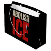 ICE廃止ミニマリスト抗議タイポグラフィーデザイン ラージペーパーバッグ (裏面アングル)