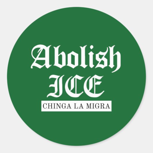 ICE廃止 - ゴシック抗議声明 ラウンドシール (正面)