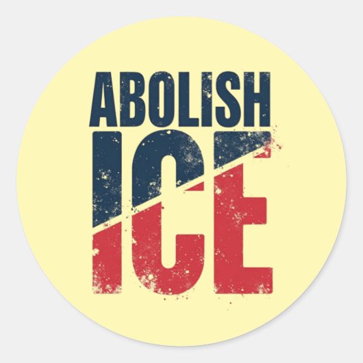 ICE廃止 ヴィンテージ抗議 ラウンドシール (正面)