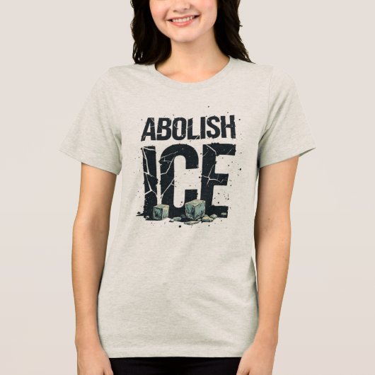 ICE廃止 - USA 人権活動家 トライブレンドＴシャツ (正面)