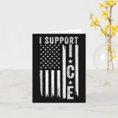 ICE支持、アメリカ国旗入りの移民局職員Tシャツ カード (黄色い花)