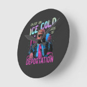 ICE 冷たいものを楽しもう ラウンド壁時計 (傾斜)