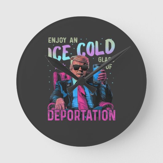 ICE 冷たいものを楽しもう ラウンド壁時計 (正面)