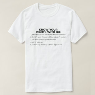 ICE（米移民税関執行局）から身を守る方法を知ろう Tシャツ